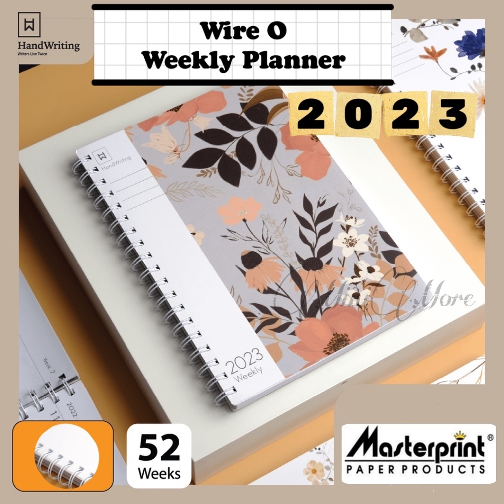 (MiniMore) Masterprint Wire O Floral Handwriting Weekly Planner ...