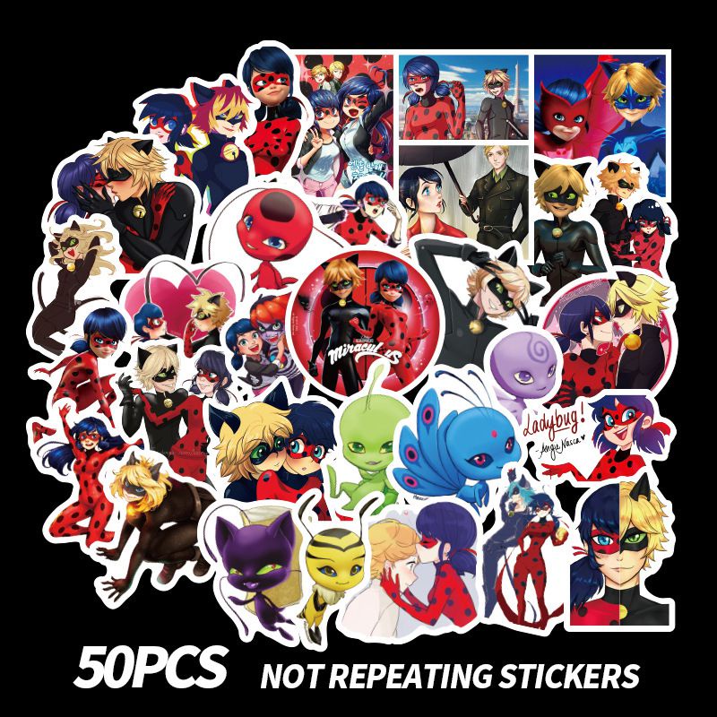 Ladybug Miraculous 50pcs Sticker Bomb Pack DIY Imposter Crew Anime ...