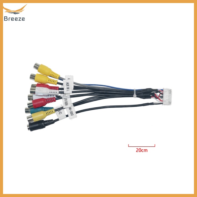 breeze Car Audio Head Unit Stereo Wire Harness Kits 20pin 8head Rca Cable Audio Video Line For