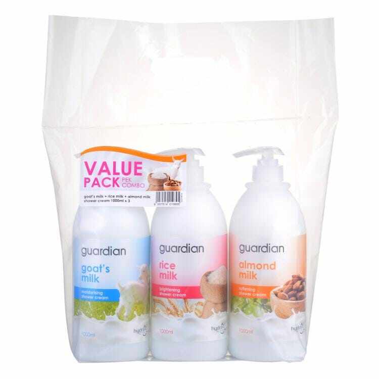 Guardian Shower Cream 1000ml /Value Pack /Rice Milk Brightening Bath/Goat's Milk Moisturizing