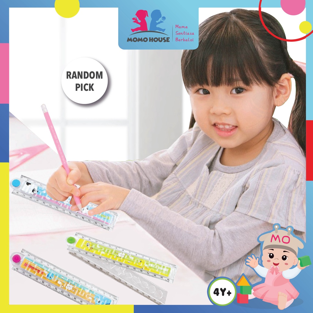 Kids Magnifier Maze Ruler Cute Cartoon Plastic Ruler Stationery Gift ...