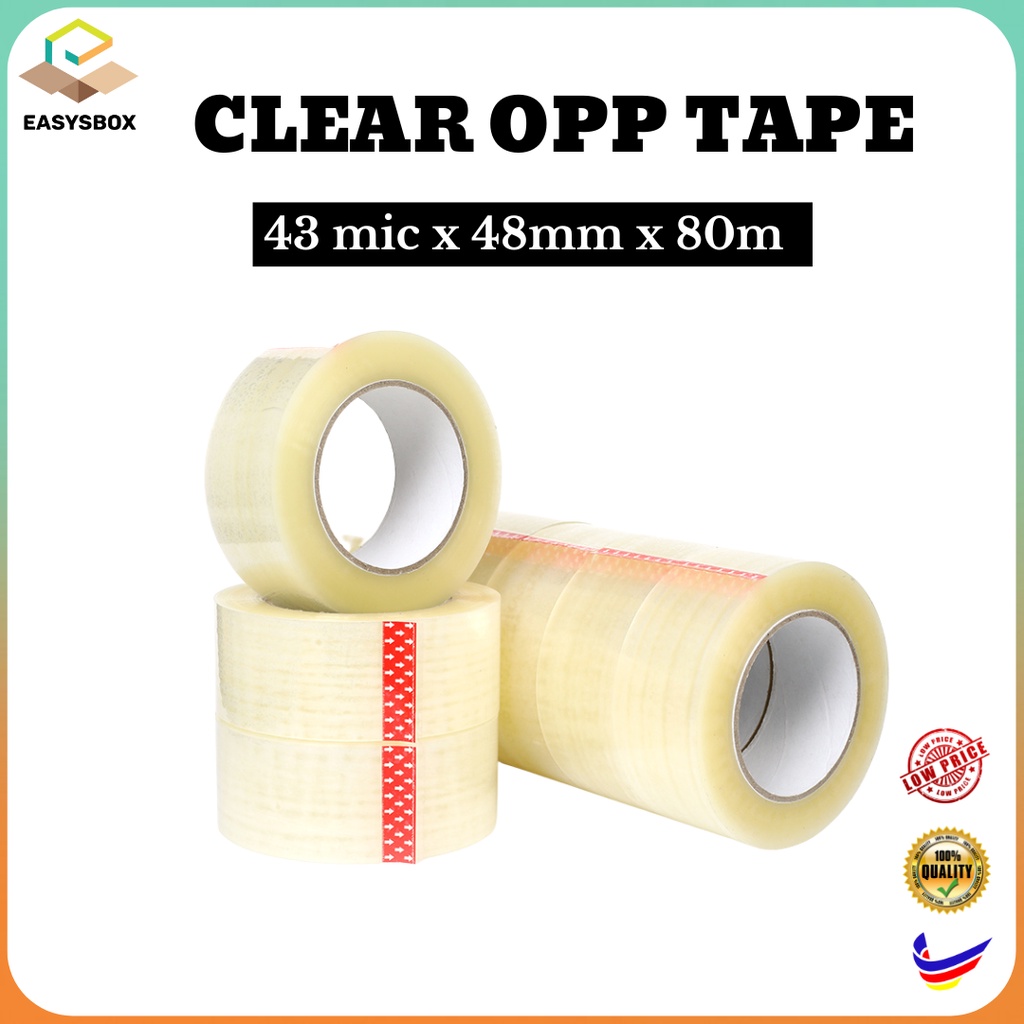 OPP Tape Clear 43mic x 48mm x 80M 1 PIECE | Shopee Malaysia