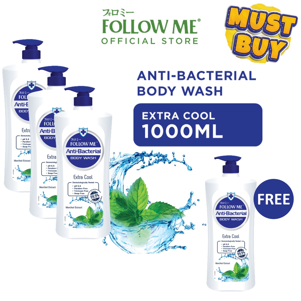 [Buy 3 Free 1] Follow Me Anti-Bacterial Body Wash 1,000ml (Extra Cool ...