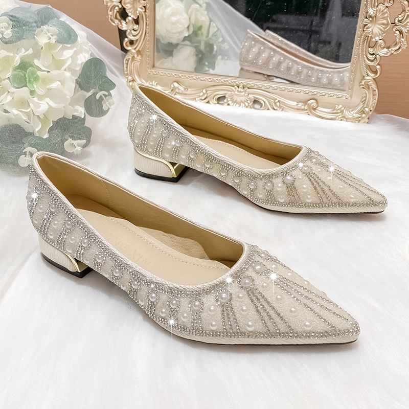 Gold evening shop shoes with rhinestones