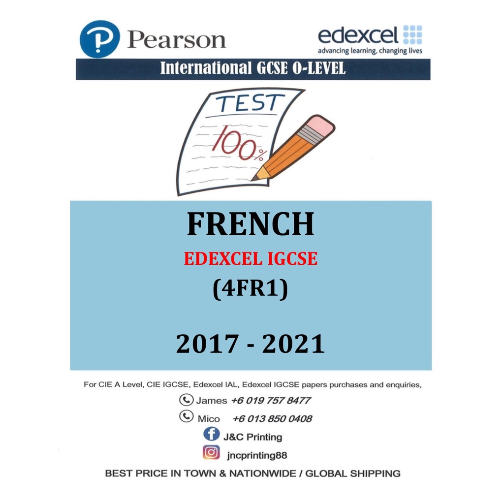 Edexcel igcse o level past year papers french 4fr1 paper 1 2 shopee