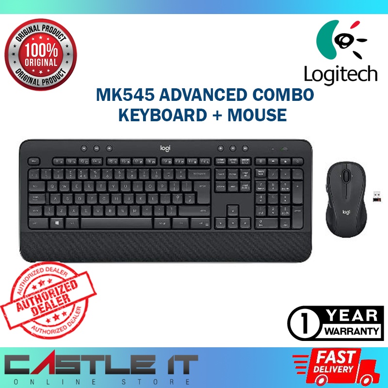 Logitech MK545 ADVANCED Combo Desktop USB Wireless Keyboard Mouse (920 ...