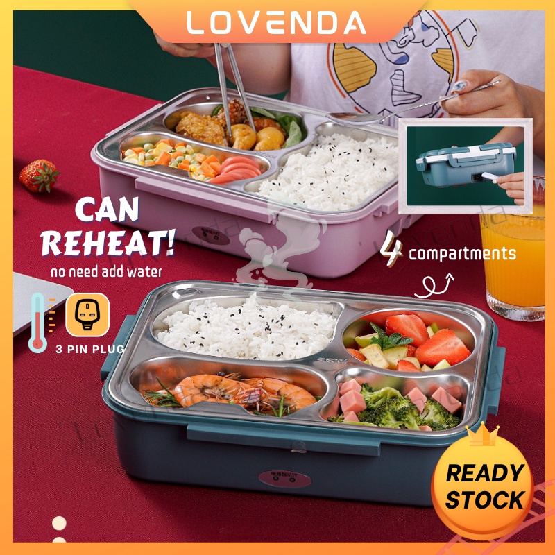 Electric Lunch Box Reheatable Bento Food Warmer 304 Stainless Steel