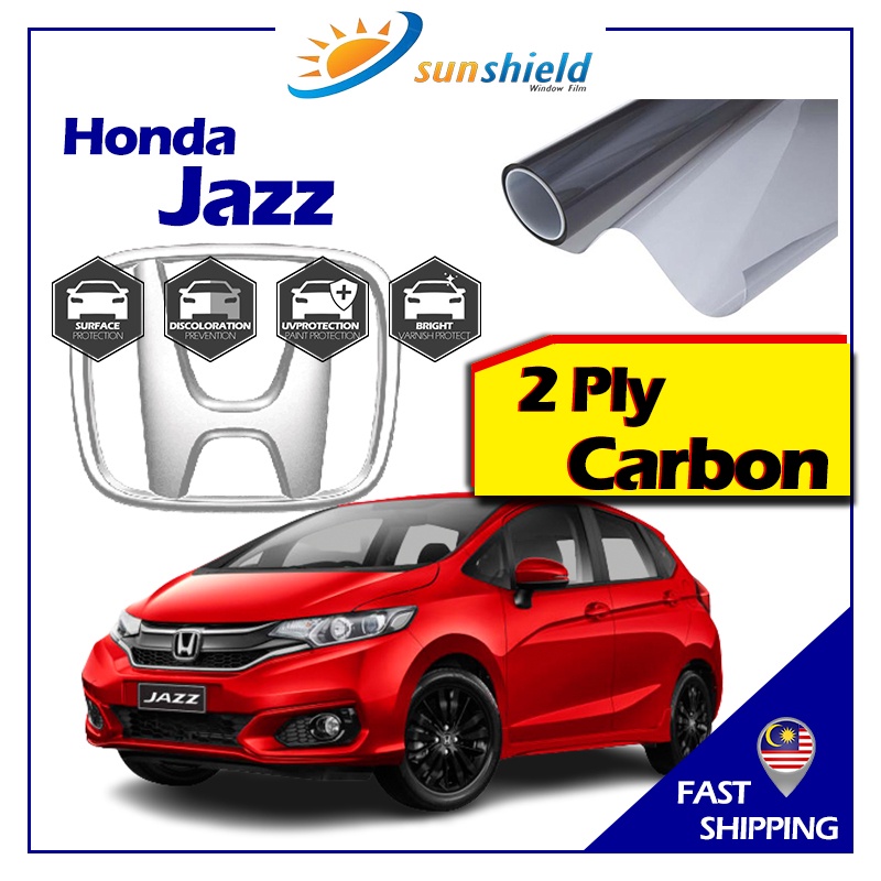 Honda Jazz 2Ply Carbon [Siap Potong] Black Uv Tinted Kereta Car Tint