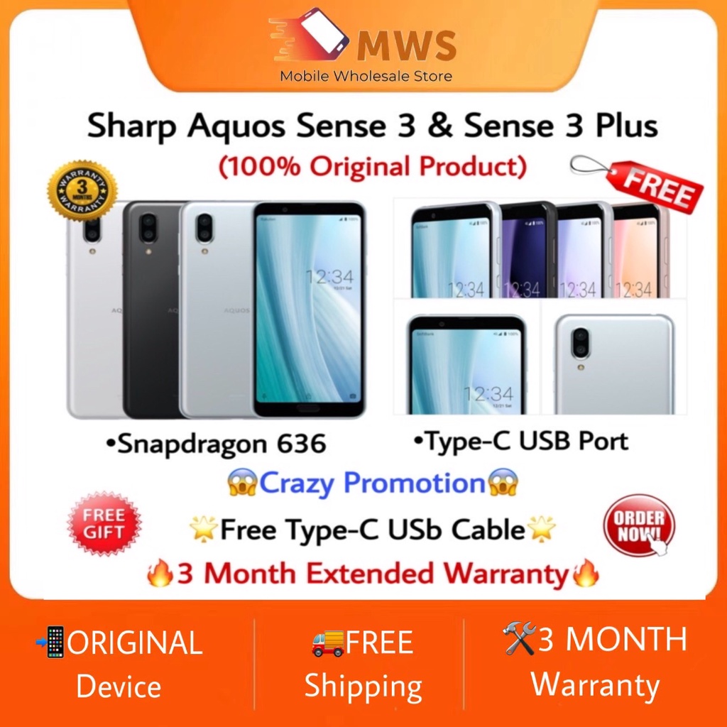 😍Sharp Aquos Sense 3 Plus & Sense 3 & Sense 3 Basic & Sense 3 Lite IGZO  120Hz Display 6+128GB Snapdragon 636 Gaming Pubg | Shopee Malaysia