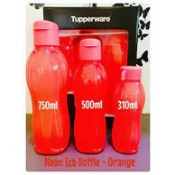 Tupperware Neon Eco Bottle Water Bottle 750ml, 500ml & 310ml (1 set for ...
