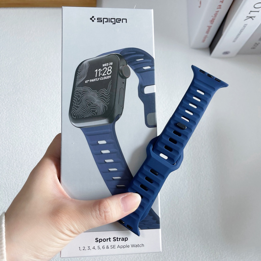 Spigen Silicone Strap for iWatch 45mm 41mm 44mm 40mm Watchband