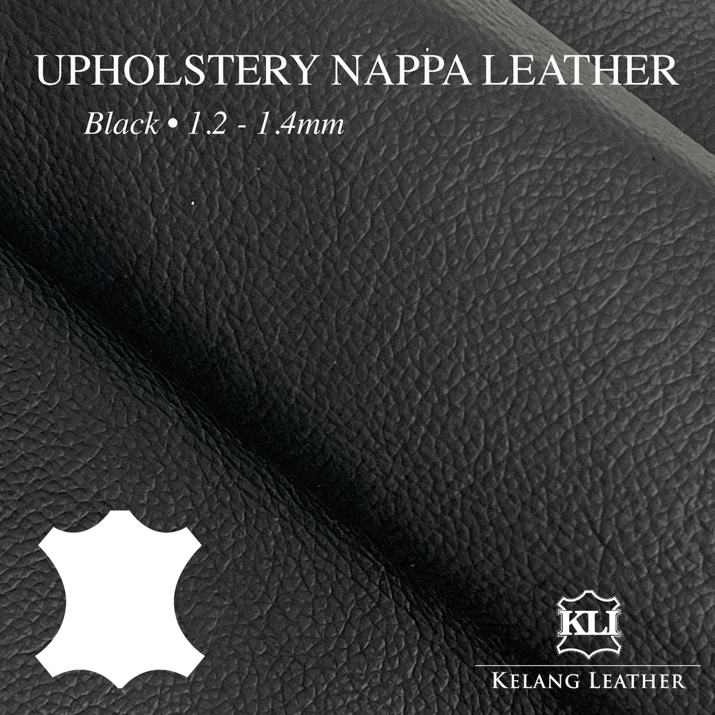Upholstery Nappa Leather BLACK 1.21.4mm Genuine Full Grain Pebbled