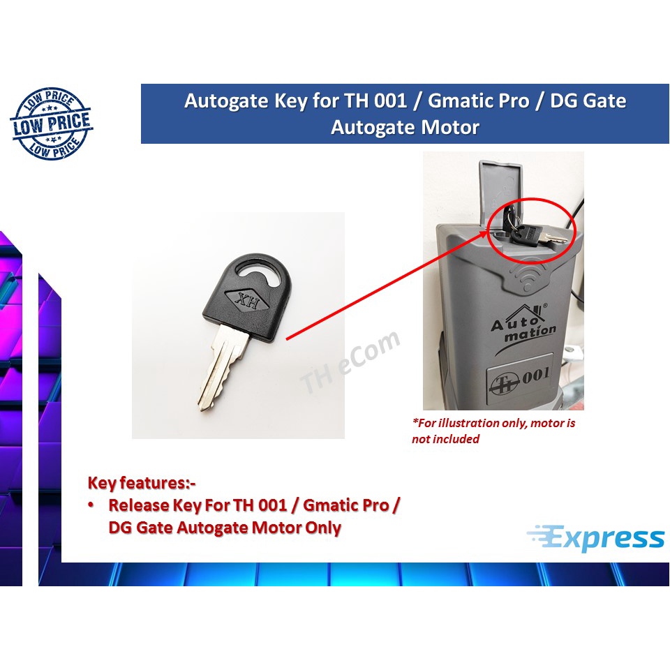 Autogate Motor Key for TH 001 / Gmatic Pro / DC Gate Autogate 1 PC