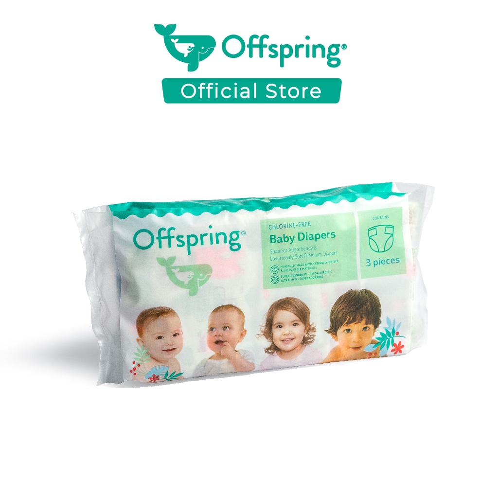 Offspring Fashion Diapers Tape/Pants NB/S/M/L/XL (3 Pcs) - Trial Pack ...