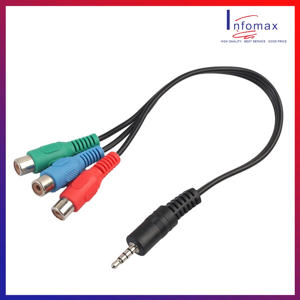 3.5 mm AUX to RCA Component Red Green Blue YPbPr RCA Adapter Cable ...