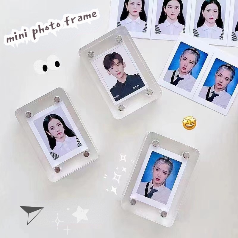 【Mini Photo Frame 2cm Thickness】High Clarity Acrylic Magnetic K-pop ID ...