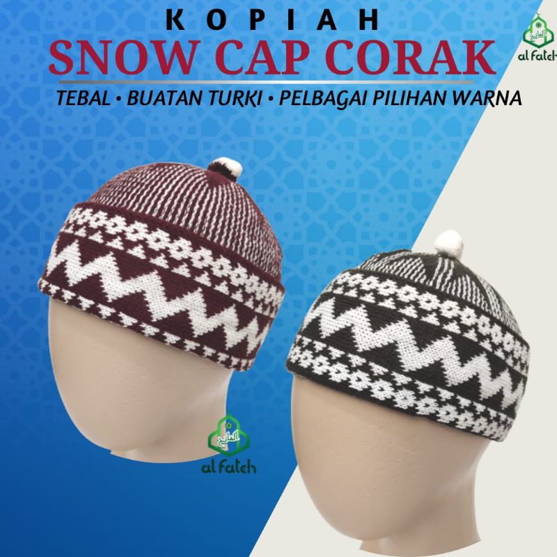 Kopiah Snow Cap Corak / Kopiah Kait Turki / Topi Snowcap Kopiah untuk ...