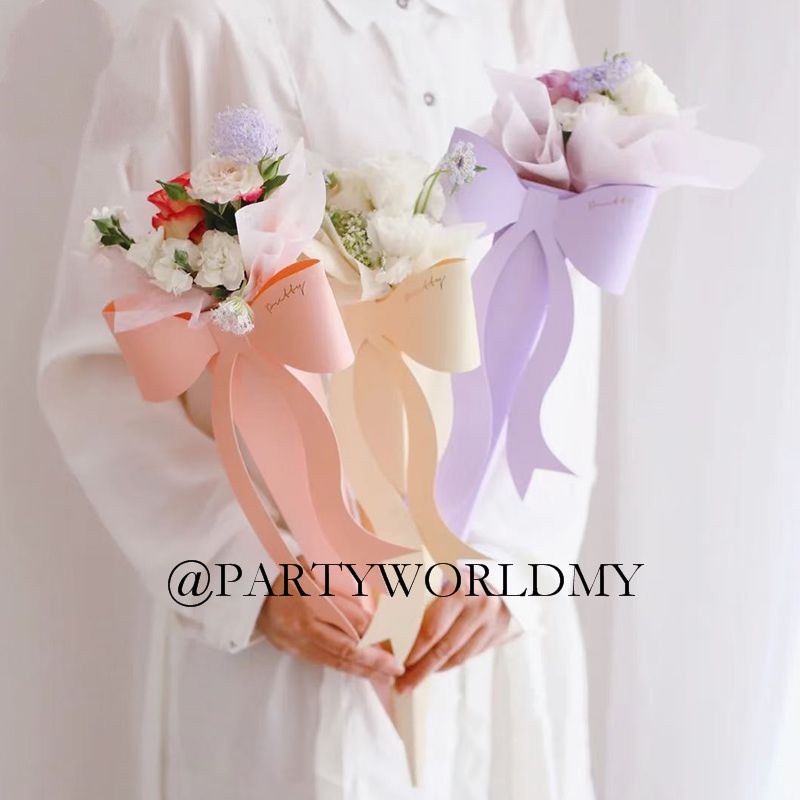 PAPER RIBBON LARGE Wrapping Paper Set Single Bouquet 10pcs | Shopee ...