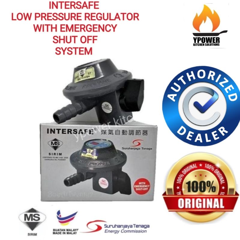 Safety low pressure gas regulator/Intersafe gas regulator with autocut
