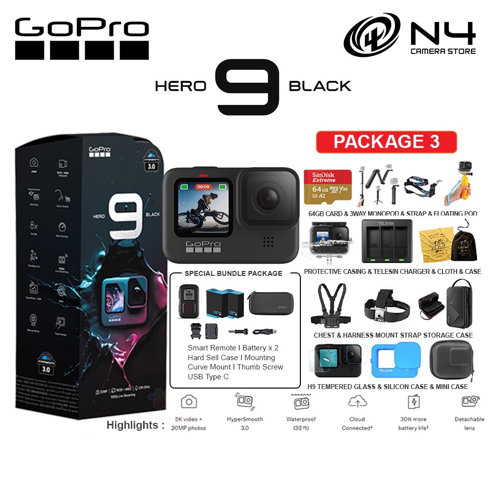 Gopro Hero 9 Black Hero9 Action Camera 5k Videos 20mp Photos