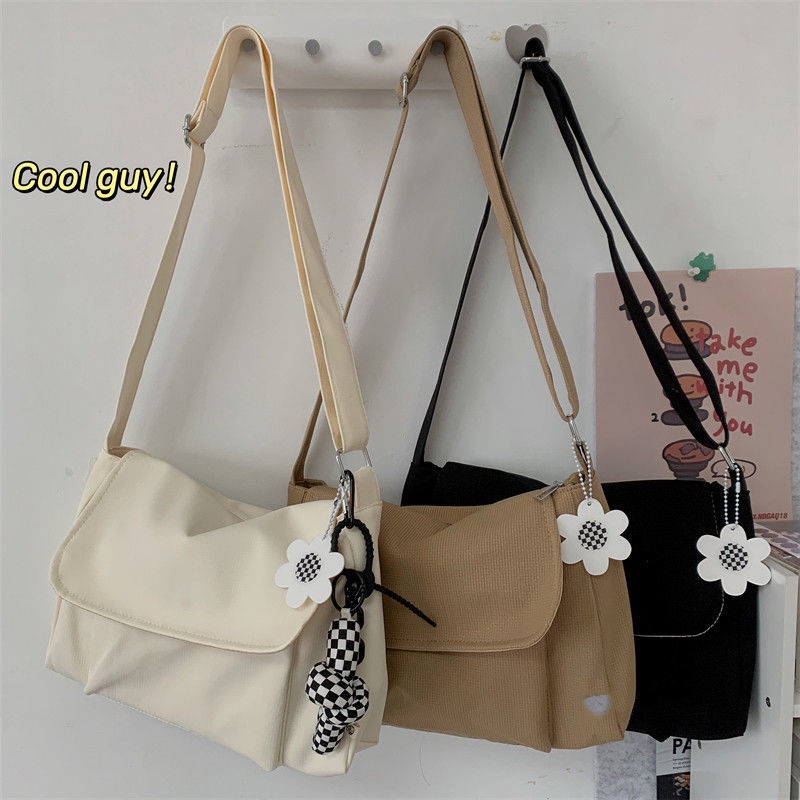 Korean Canvas Shoulder Bag Student Messenger Bag Shopping Crossbody Bag