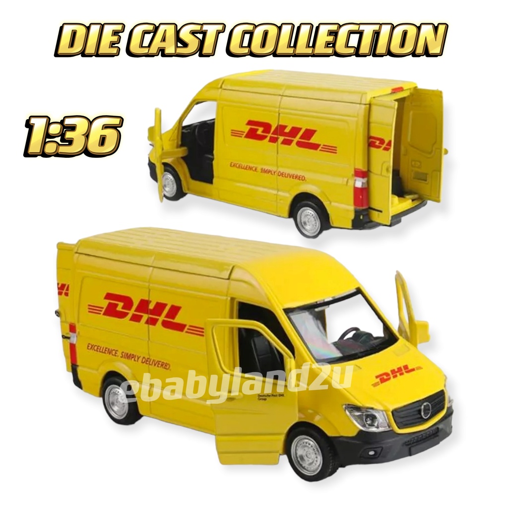Die Cast Van DHL 1:36 Scale Pull Back Diecast Vehicle Models | Shopee