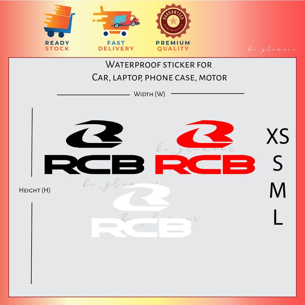 [D3] RCB racing boy sticker reflective stiker motorcycle bike helmet ...