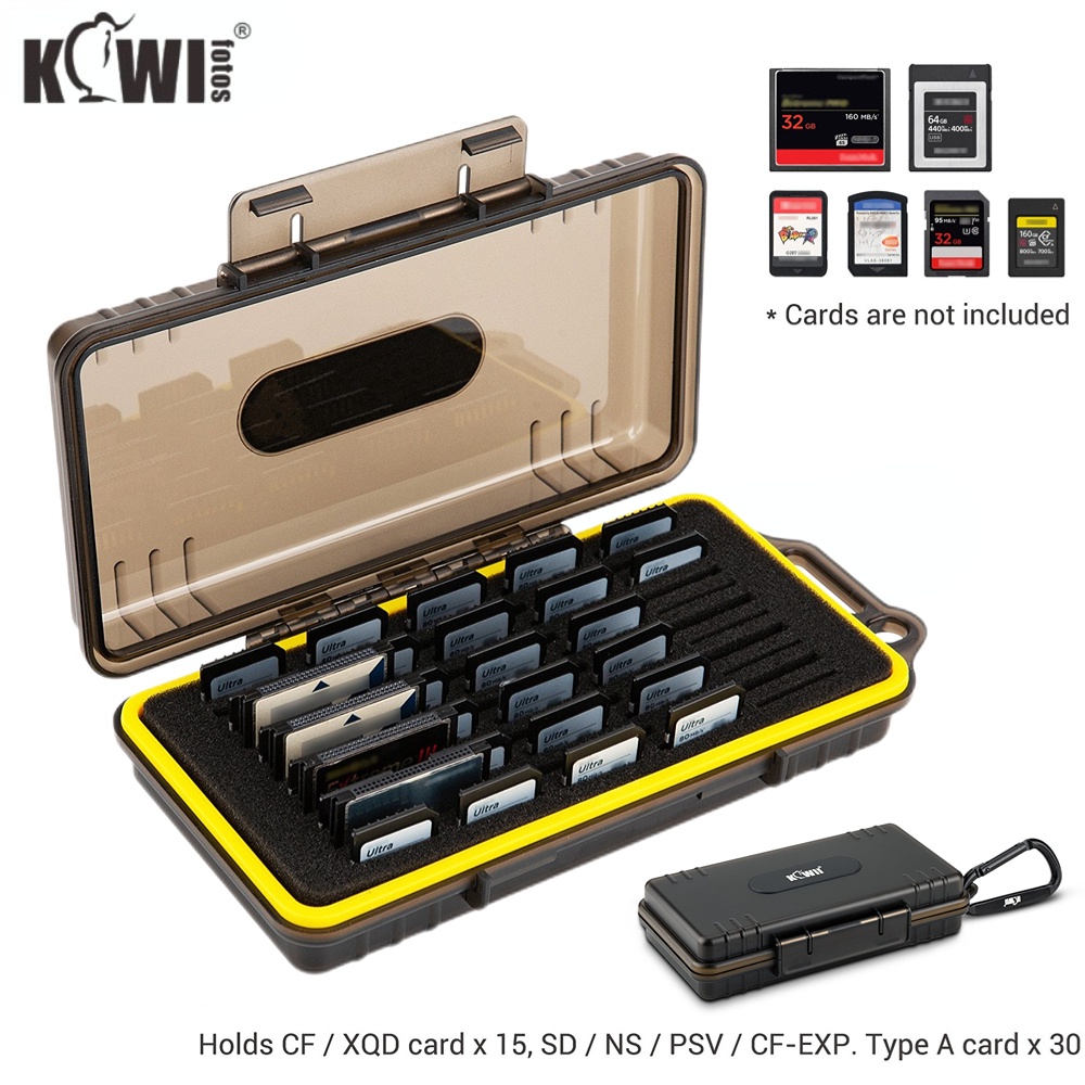 Kiwifotos 45 Vertical Slot Memory Card Case Flash Card Protection Box