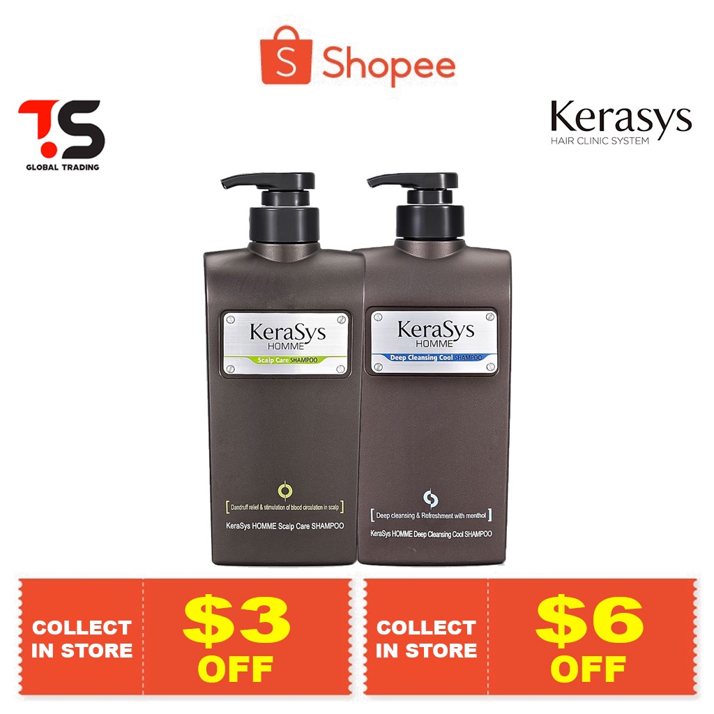 Kerasys Homme Men Scalp Care / Deep Cleansing Cool Shampoo 550ml ...