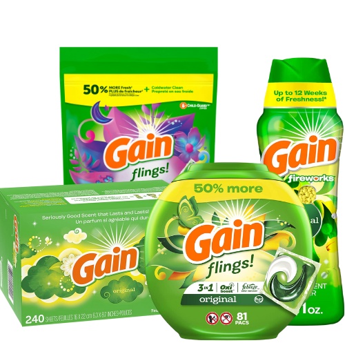 Gain Dryer Sheets Laundry Fabric Softener Gain Flings Detergent Soap