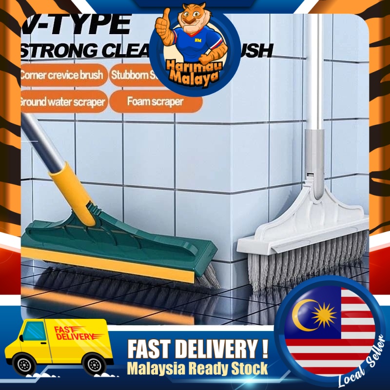 Toilet & Bathroom Floor Cleaning Brush With Gap Scraper And Corner Scrub  Brush