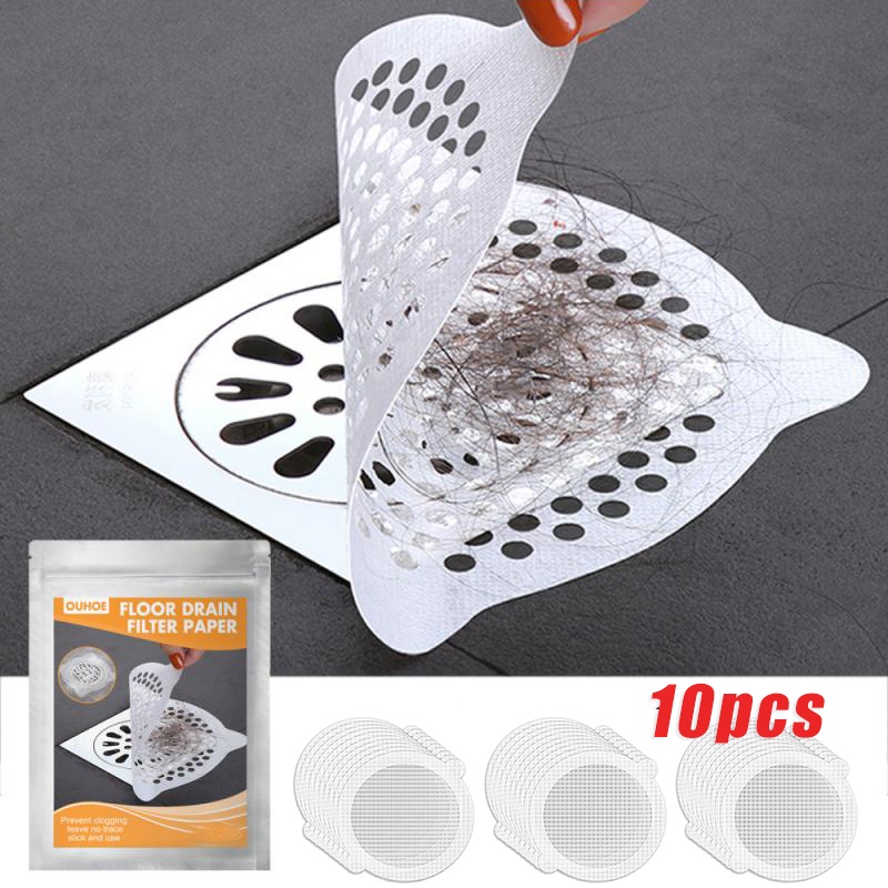 10pcsshower Drain Covers, Disposable Drain Hair Catcher Disposable 