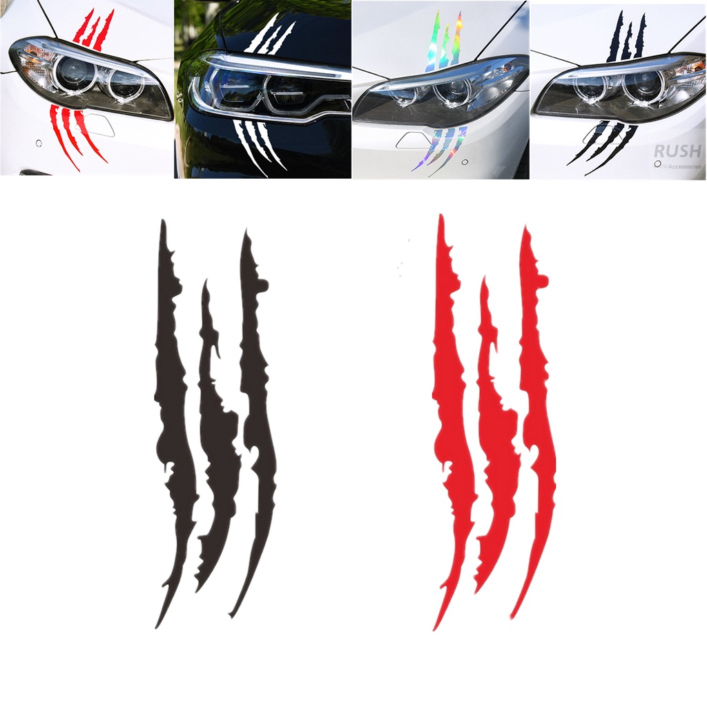 Monster Claw Scratch Decal Reflective Sticker for Car Headlight Decor ...