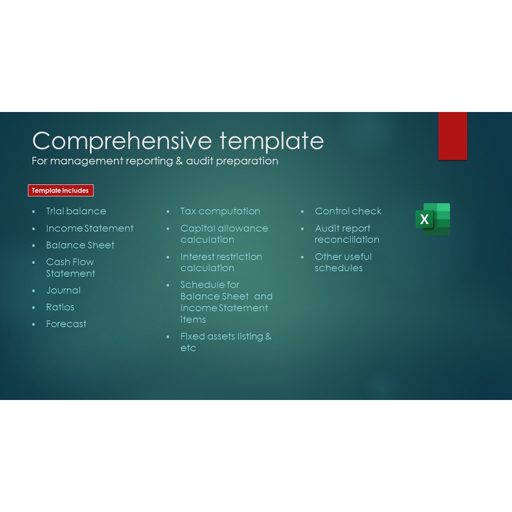 Comprehensive Excel template for account reporting & audit preparation ...