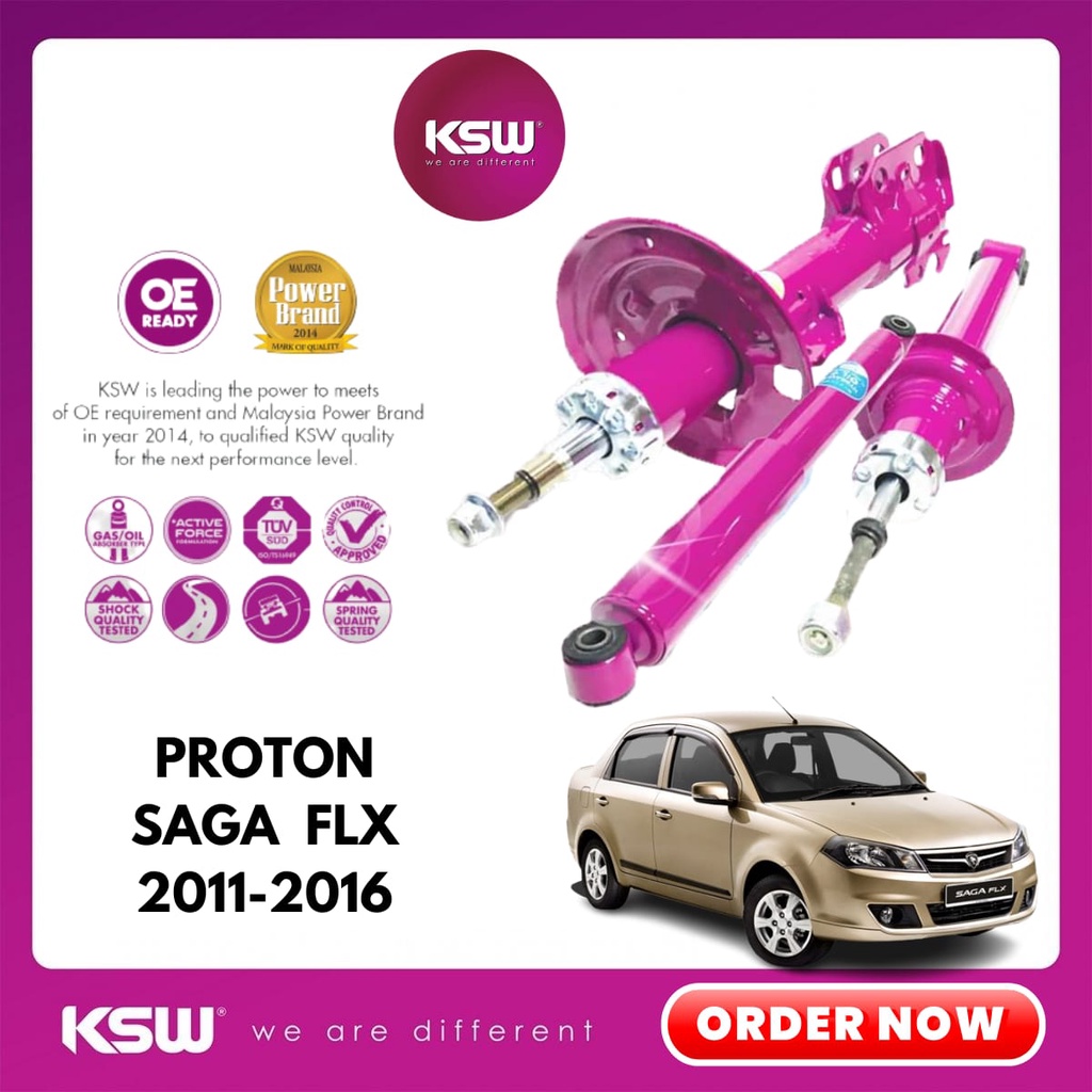 Ksw Shock Absorber Gas Proton Saga Flx 2011 2016 Front Rear Shopee Malaysia