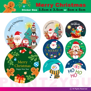 Holographic shiny stickers cartoon christmas stickers for kids