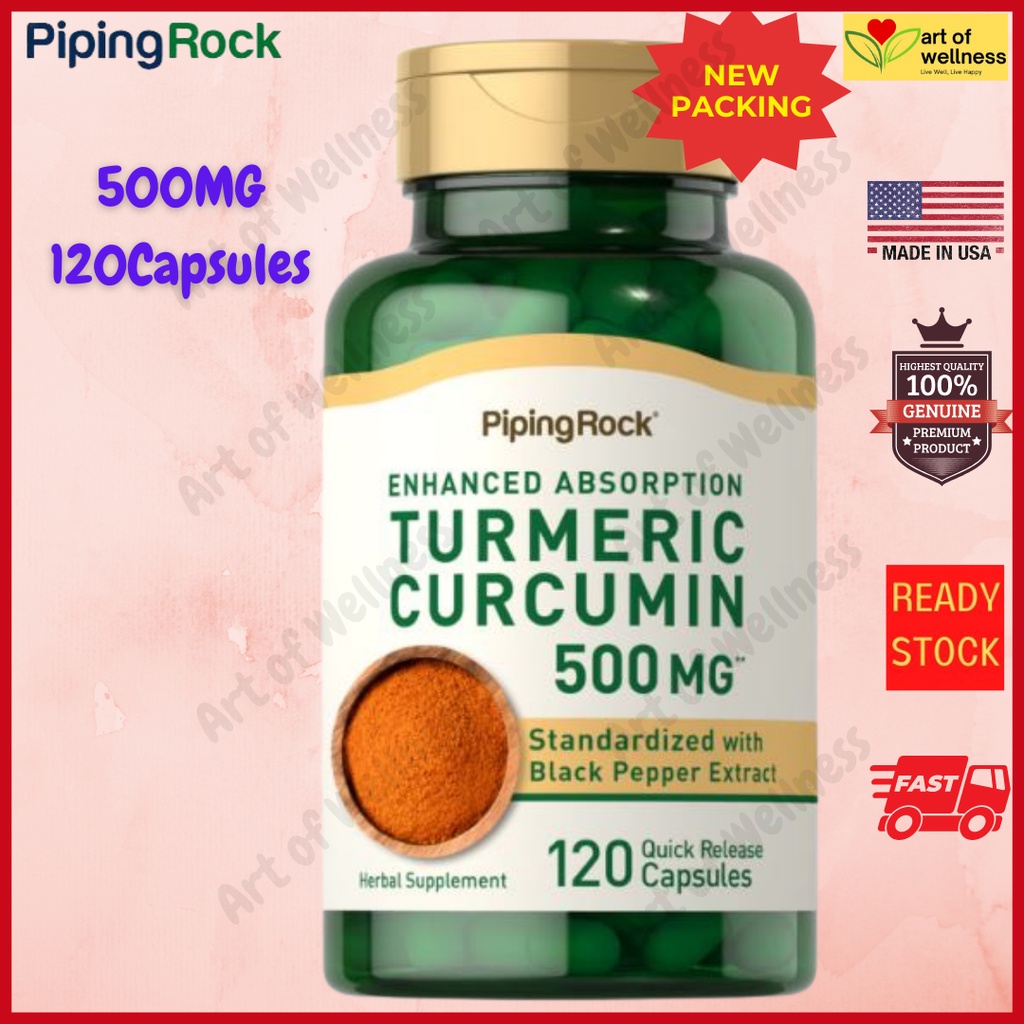 Piping Rock Turmeric Curcumin Complex, 500 mg, 120 / 240 Capsules