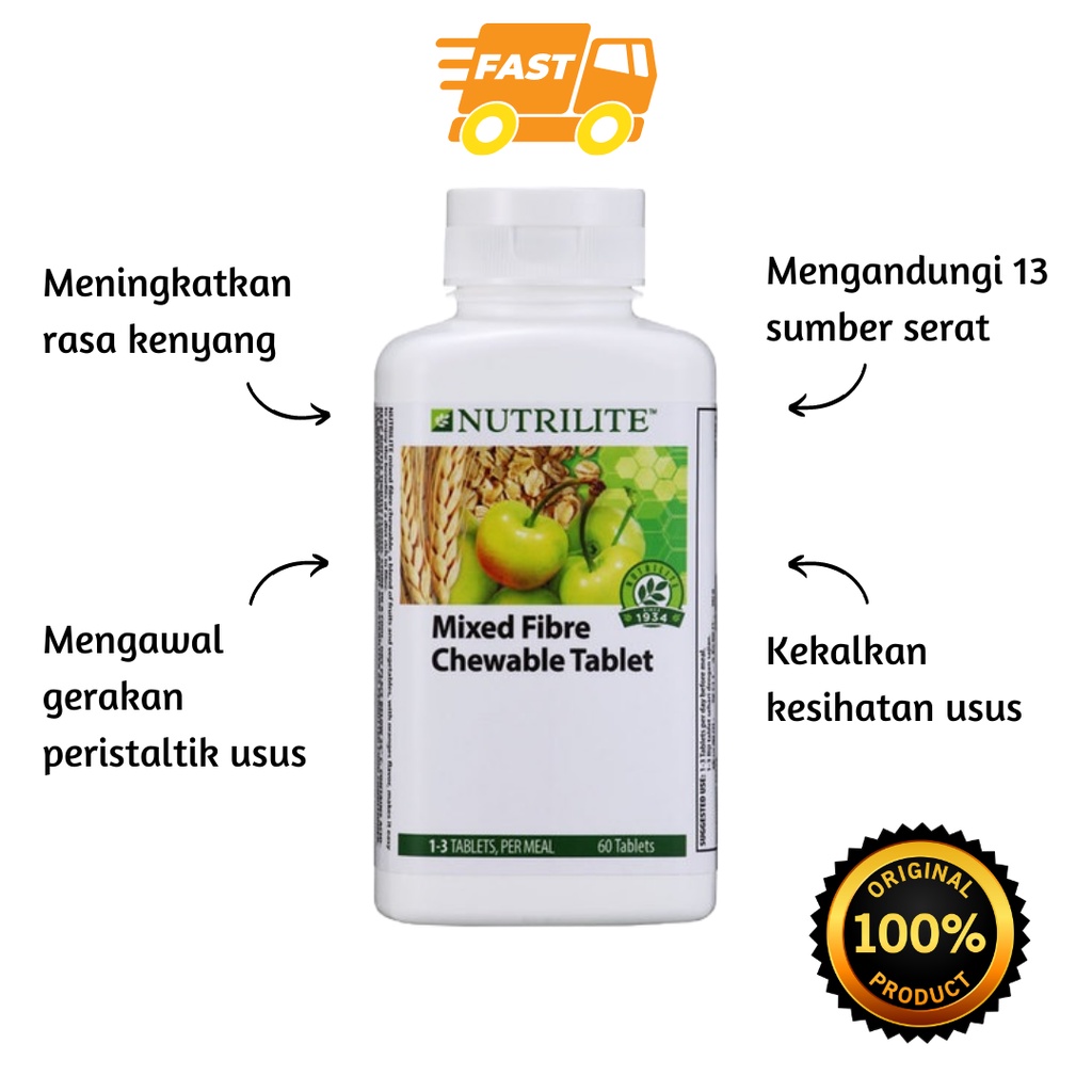 🔥READY STOCK🔥 AMWAY Nutrilite Mixed Fibre Chewable Tablet | Shopee Malaysia