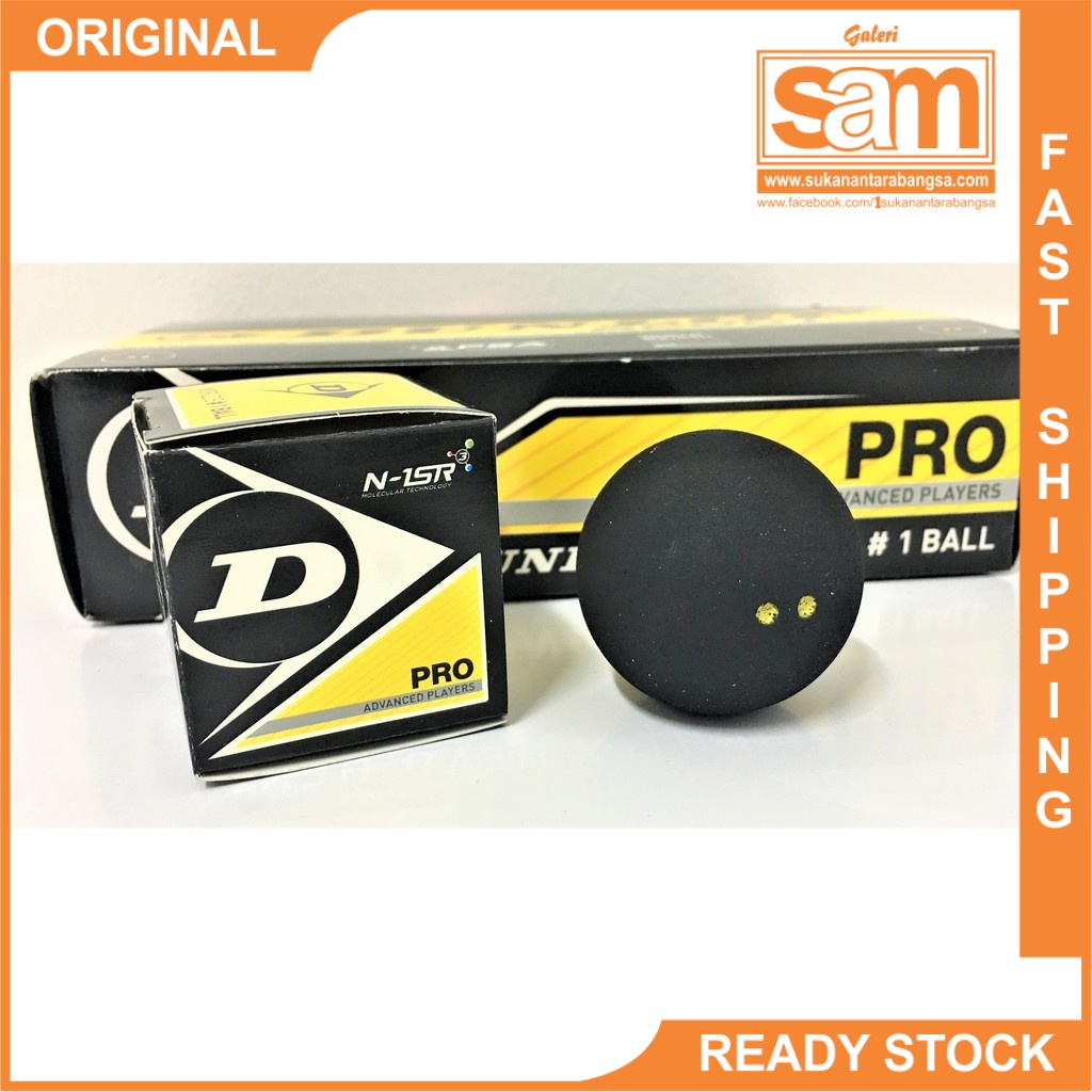 Dunlop Squash Ball Pro Double Dot / Competition Yellow Dot / Intro Blue