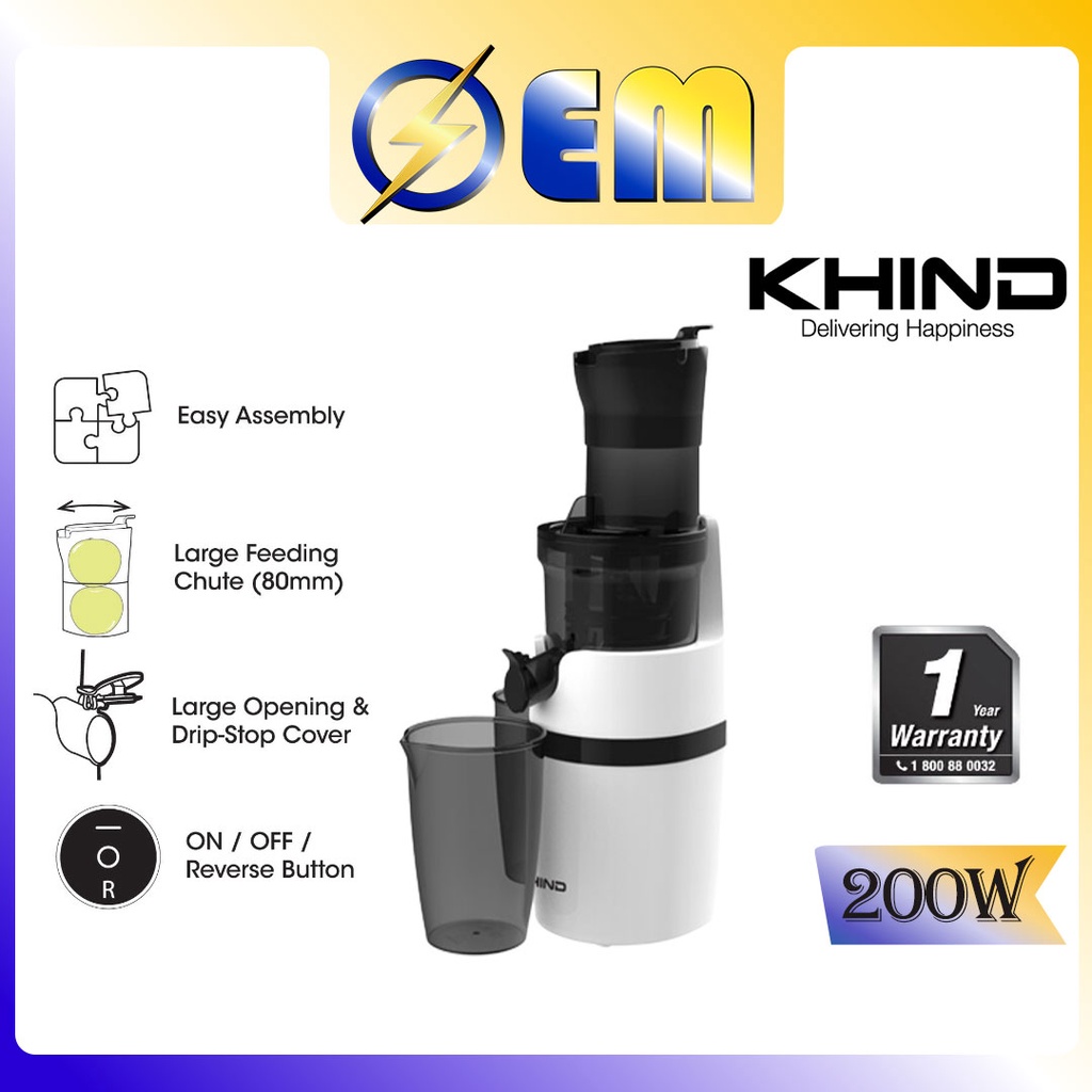 0.8L KHIND Slow Juicer 200W Power Function SJ001 Shopee Malaysia