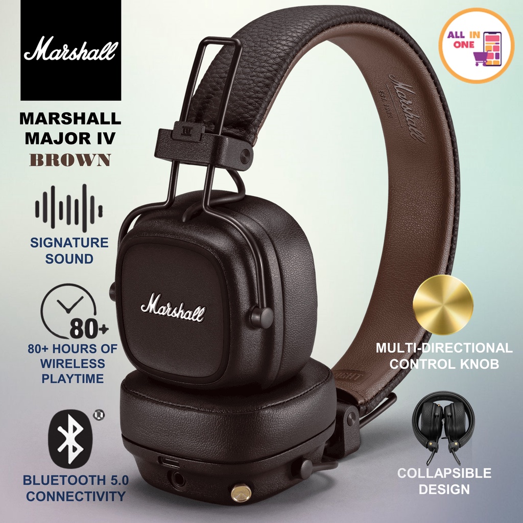 Marshall Major IV On-Ear Bluetooth Headphone, Black