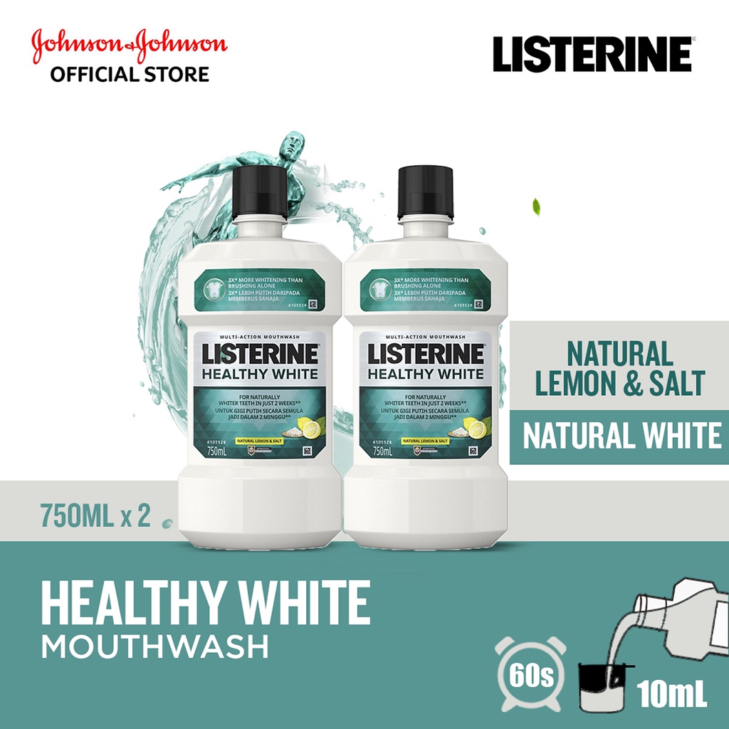 Listerine Healthy White Mouthwash 750ml [Twin Pack] Shopee Malaysia