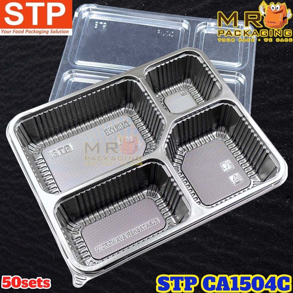 STP 4 Compartment PP Lunch Box with Lid [ 50sets± ] STP RX1504C ...