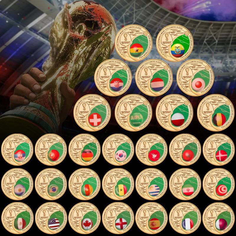 SY3 2022 Qatar World Cup Badges Metal Medals Football Champions Replica ...