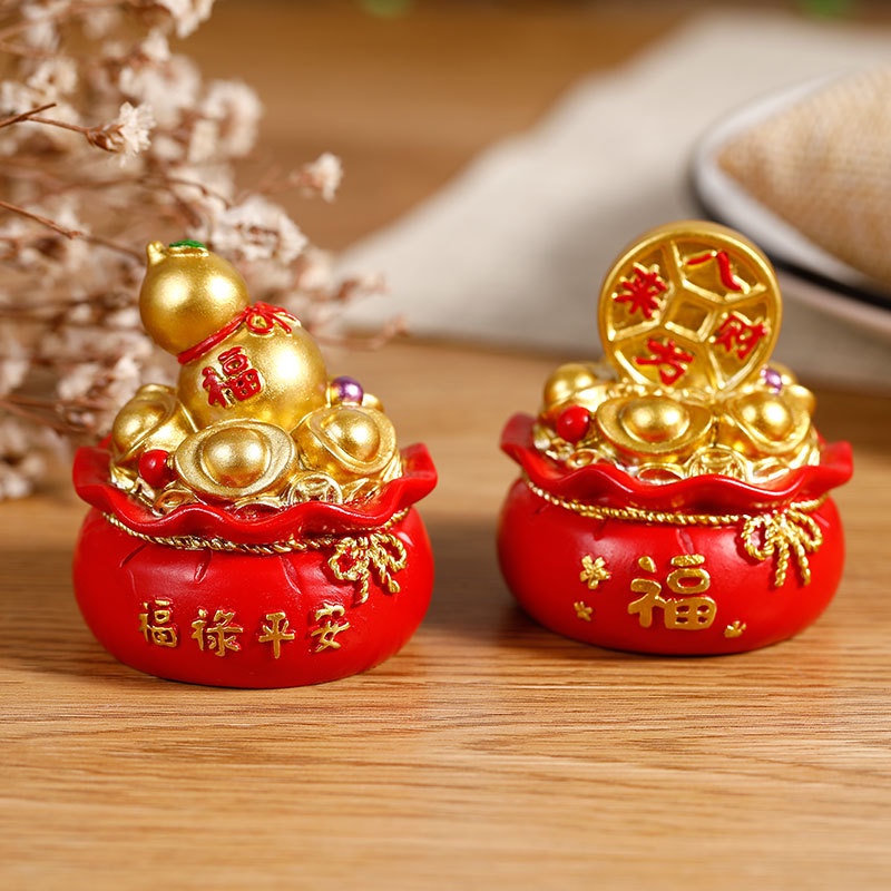 #CNY Decorations#2026新年福袋聚宝盆发财树摆件春节家居装饰工艺品车载好运来摆件 | Shopee Malaysia