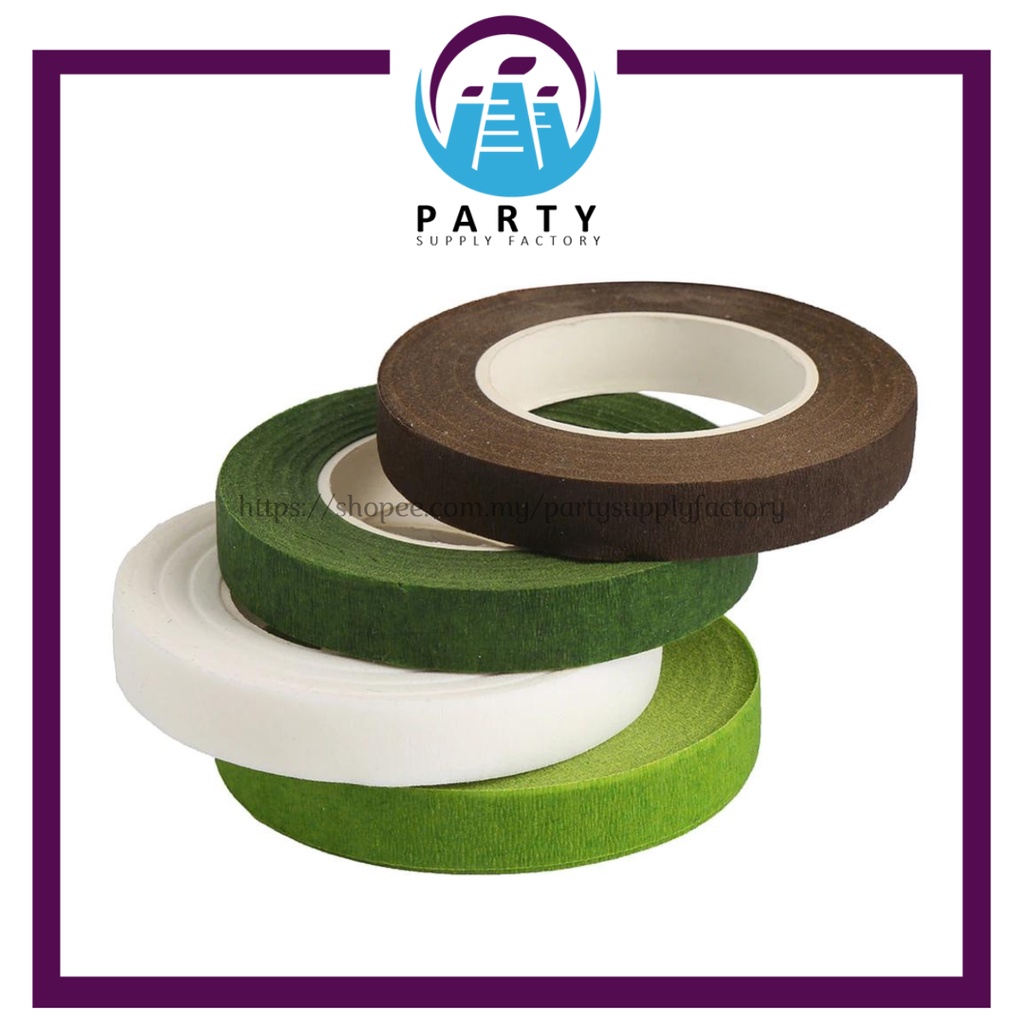 Floral Tape 12mm (1 roll 20 yards) / Tape Pelilit Bunga 12mm (1 roll
