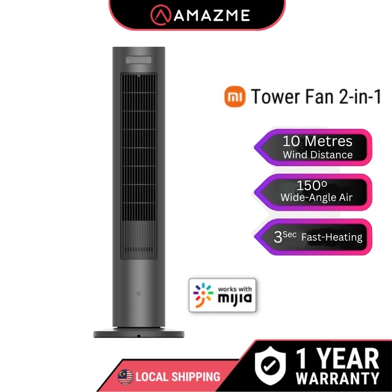 Xiaomi Mijia Tower Fan DC Inverter 2 in 1 Heating + Cooling 2200W High ...