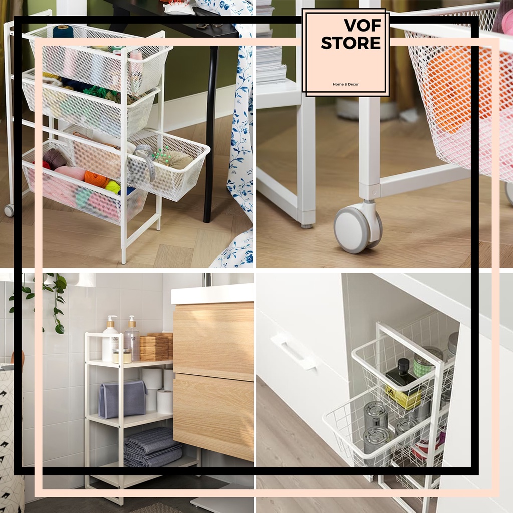 IKEA SHELF RACK IKEA JONAXEL FRAME WIRE BASKETS MESH BASKETS TOP SHELF