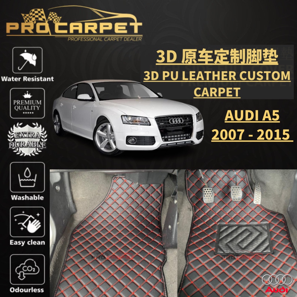 AUDI A5 ( 2007 2015 ) CAR ACCESSORIES FLOOR MAT CARMAT 3D PU LEATHER