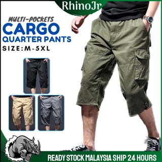 3/4 Casual Pants Three Quarter Pants Seluar 3 Quarter Seluar Pendek  Pinggang Getah Short Cargo